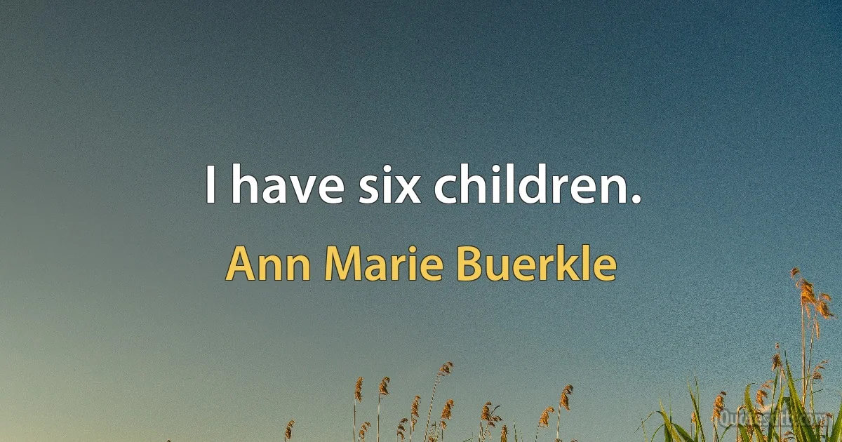 I have six children. (Ann Marie Buerkle)