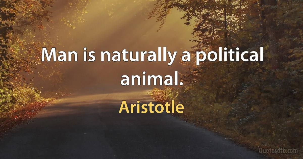 Man is naturally a political animal. (Aristotle)