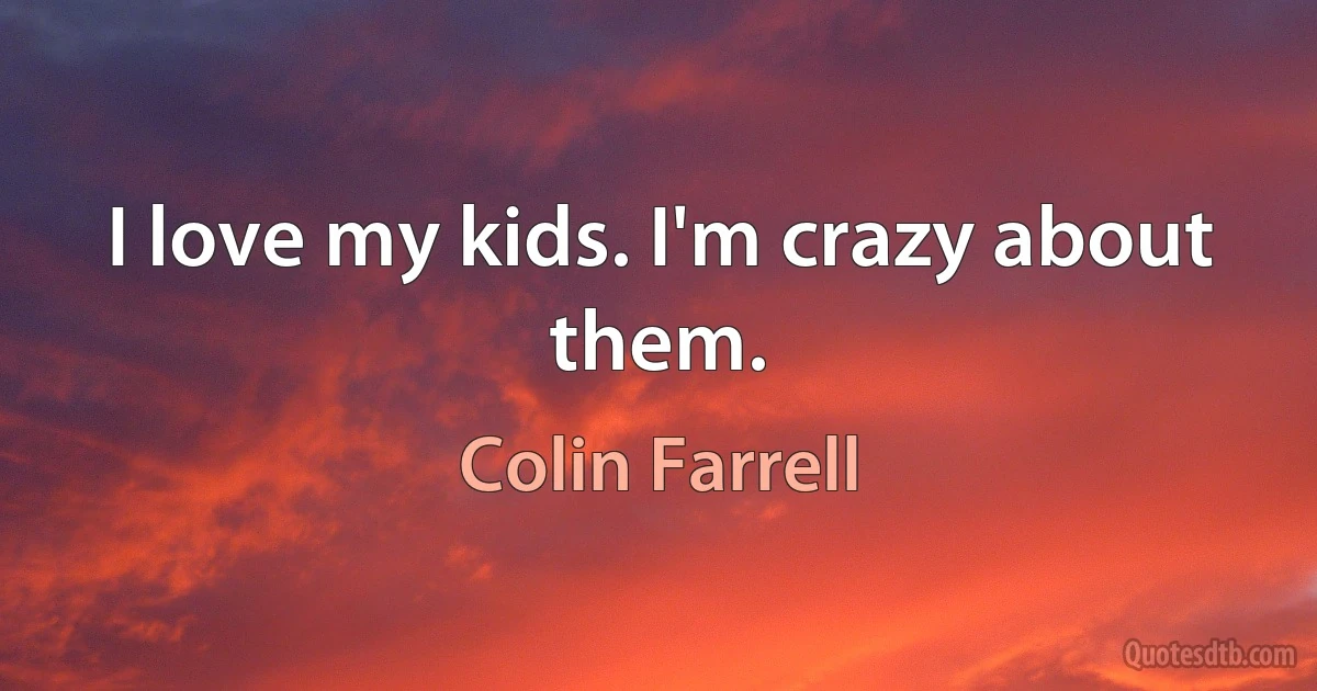 I love my kids. I'm crazy about them. (Colin Farrell)