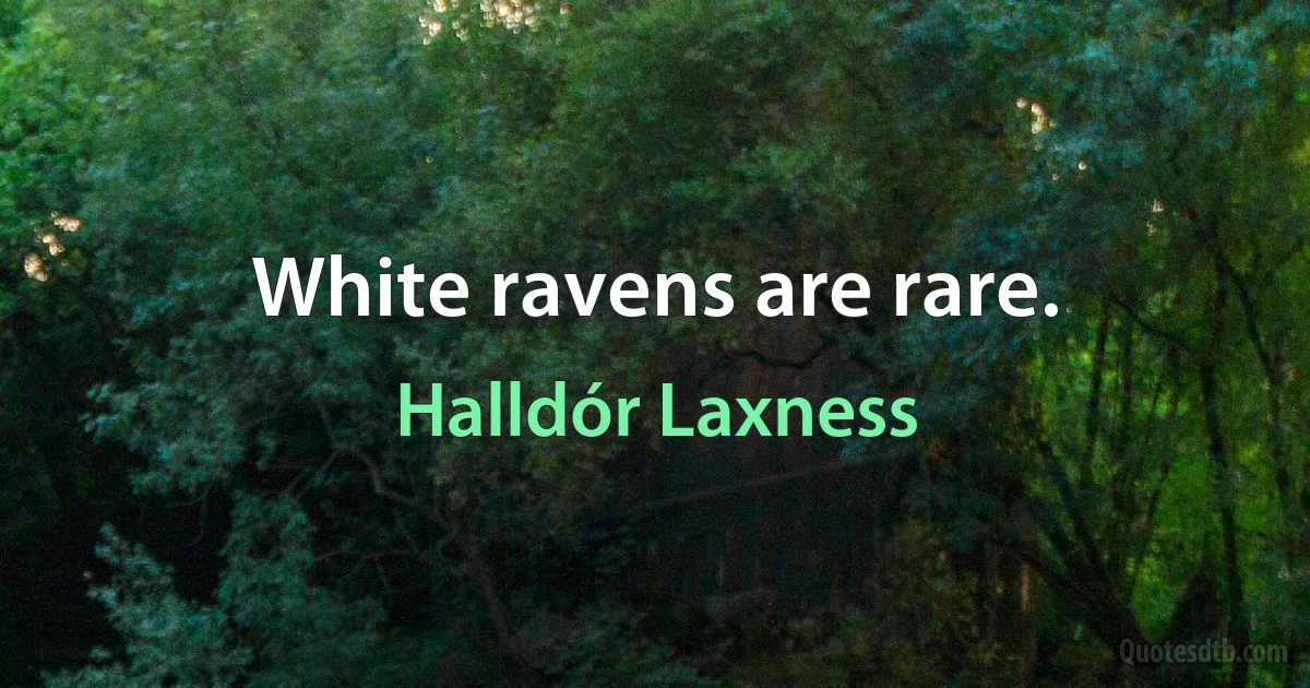 White ravens are rare. (Halldór Laxness)