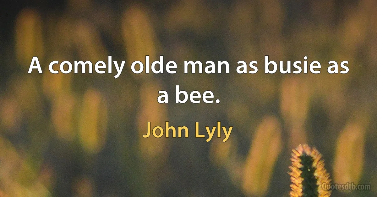 A comely olde man as busie as a bee. (John Lyly)