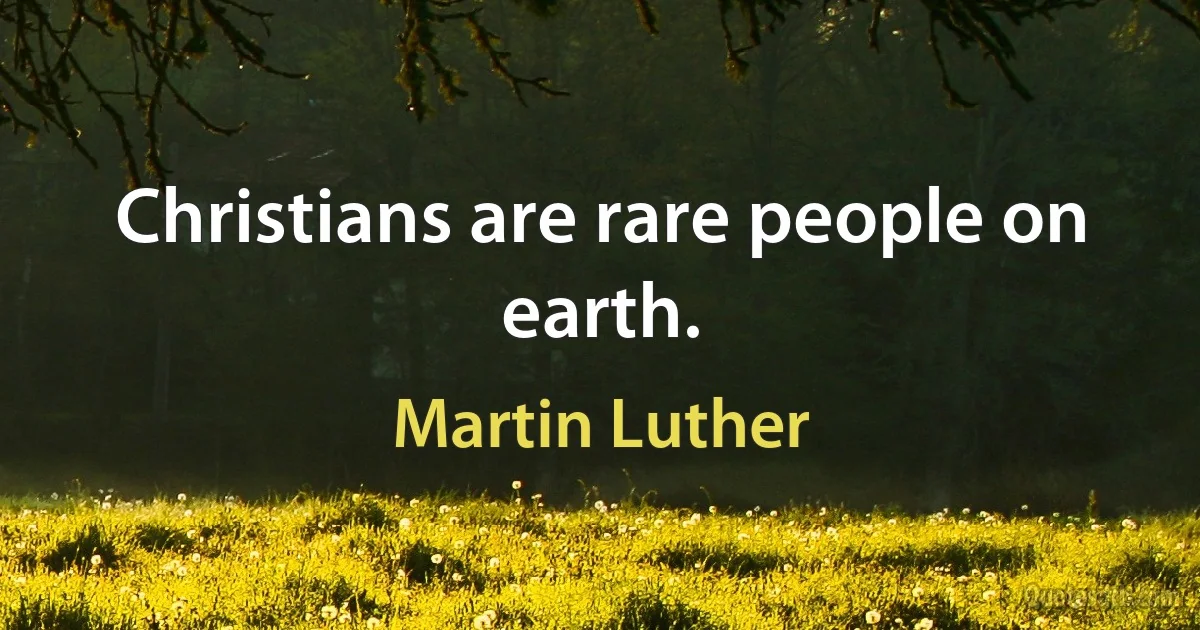 Christians are rare people on earth. (Martin Luther)