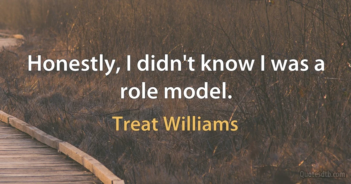 Honestly, I didn't know I was a role model. (Treat Williams)