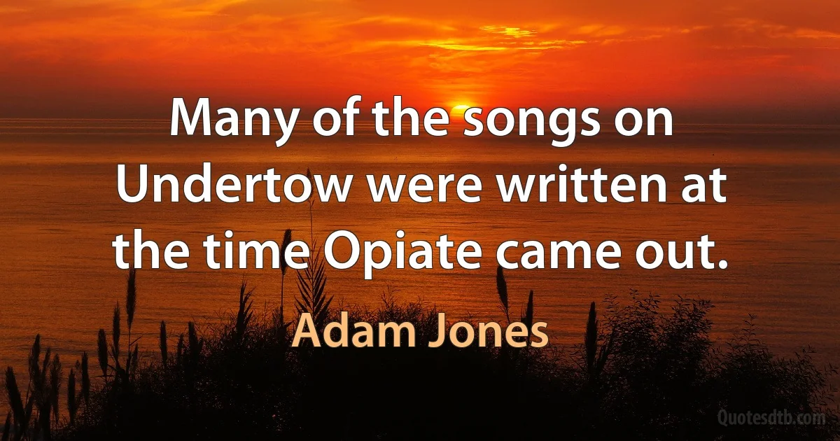 Many of the songs on Undertow were written at the time Opiate came out. (Adam Jones)