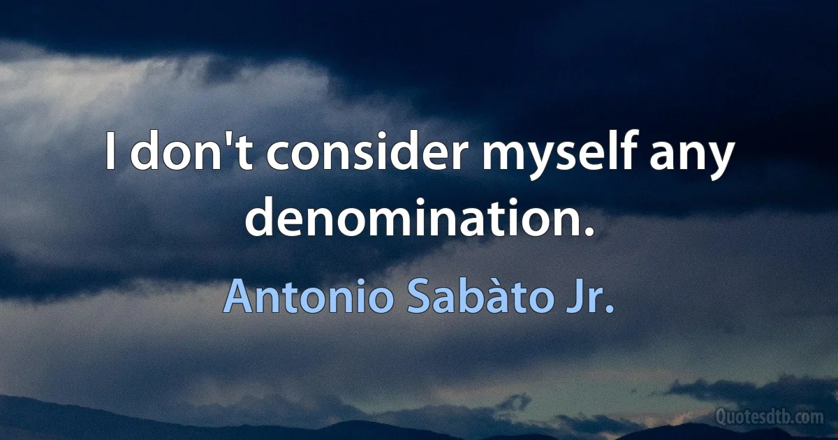 I don't consider myself any denomination. (Antonio Sabàto Jr.)