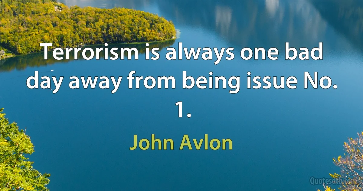 Terrorism is always one bad day away from being issue No. 1. (John Avlon)