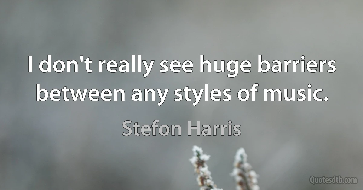 I don't really see huge barriers between any styles of music. (Stefon Harris)