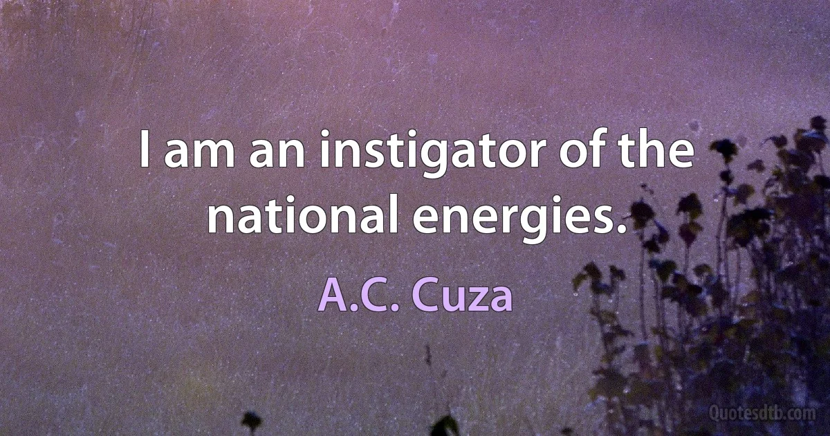 I am an instigator of the national energies. (A.C. Cuza)