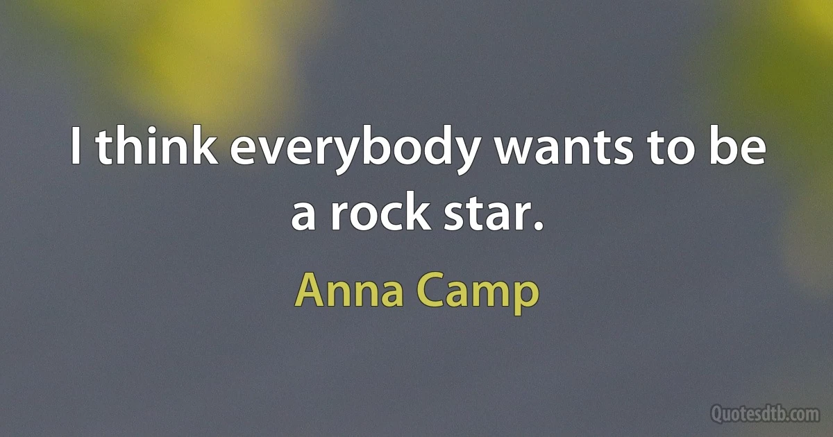 I think everybody wants to be a rock star. (Anna Camp)