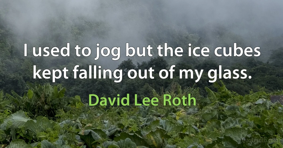 I used to jog but the ice cubes kept falling out of my glass. (David Lee Roth)