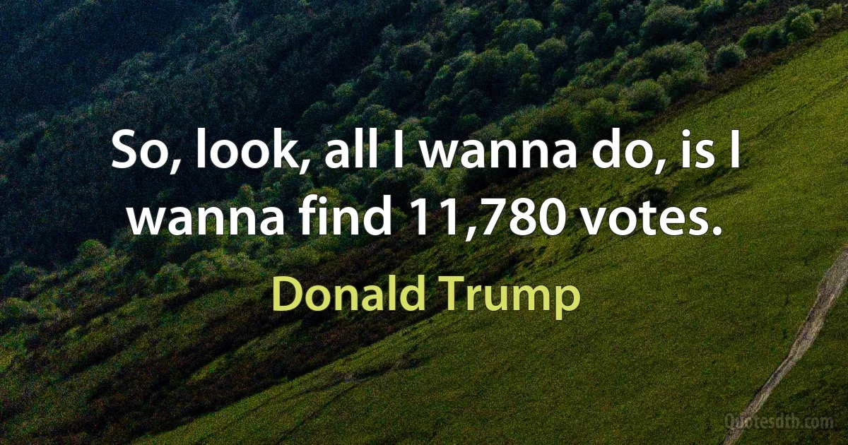 So, look, all I wanna do, is I wanna find 11,780 votes. (Donald Trump)