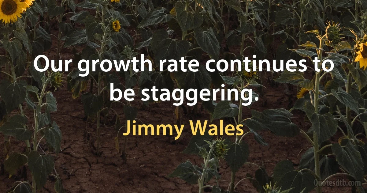 Our growth rate continues to be staggering. (Jimmy Wales)