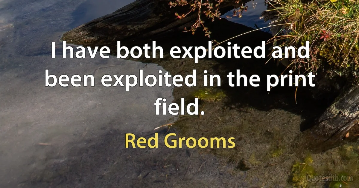 I have both exploited and been exploited in the print field. (Red Grooms)