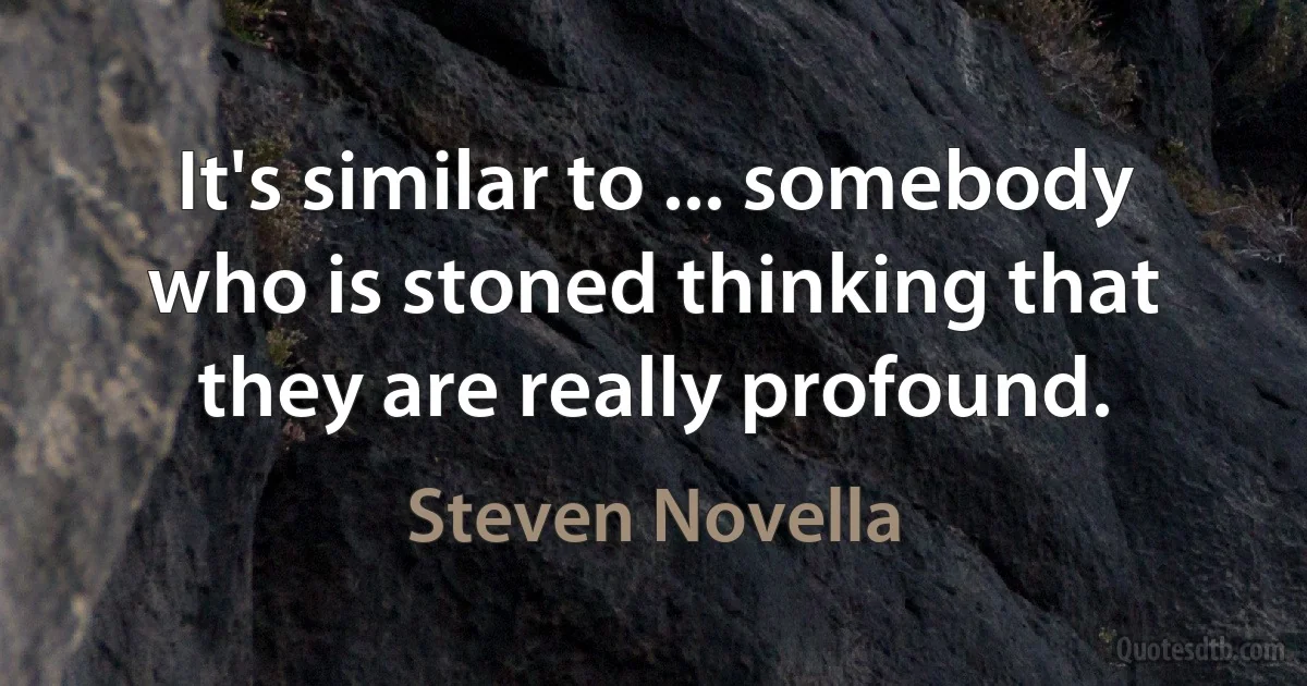 It's similar to ... somebody who is stoned thinking that they are really profound. (Steven Novella)