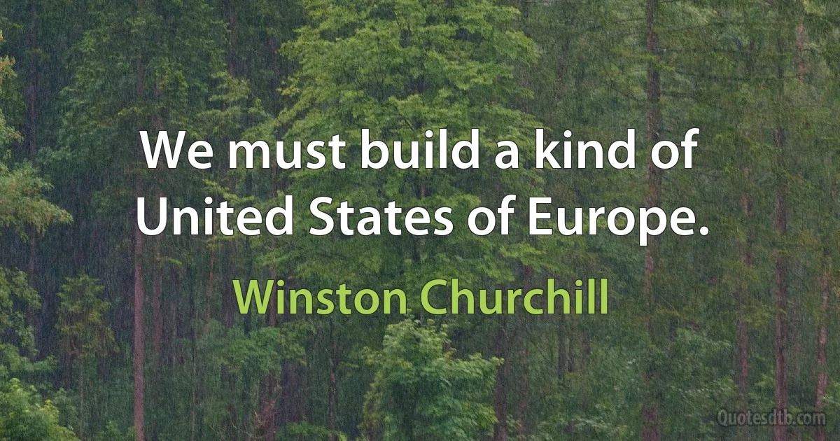 We must build a kind of United States of Europe. (Winston Churchill)