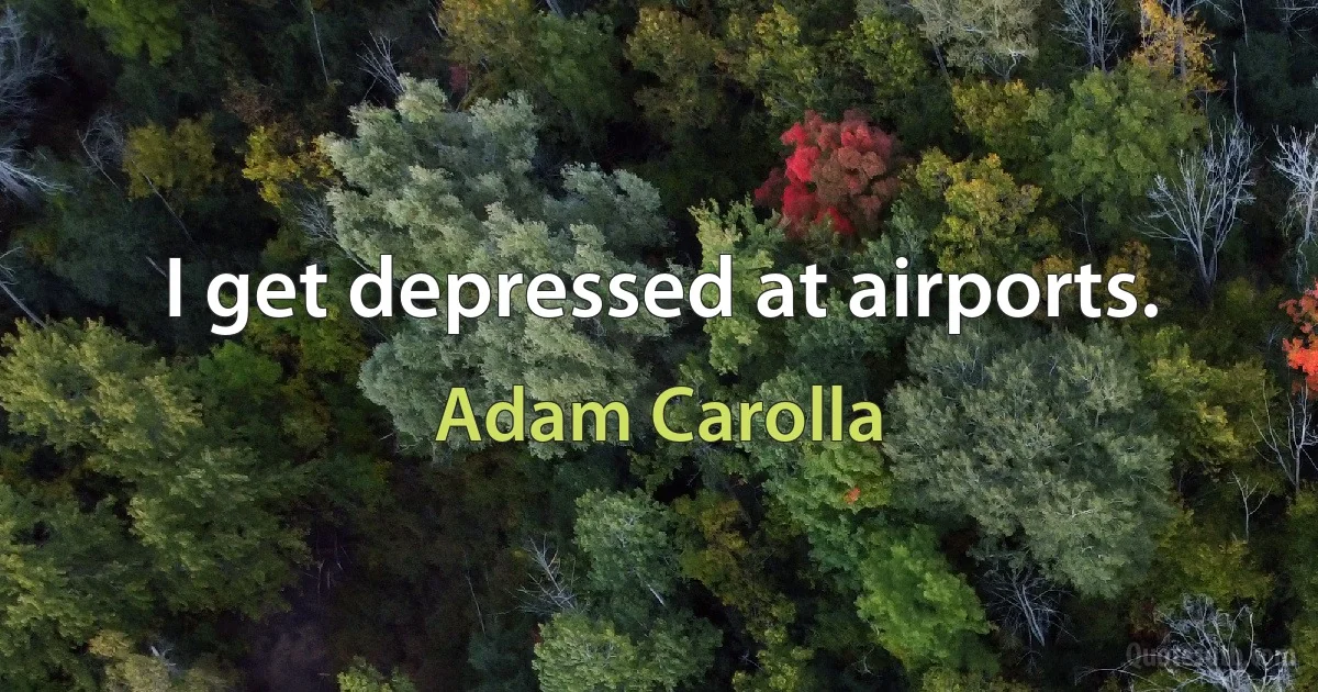 I get depressed at airports. (Adam Carolla)