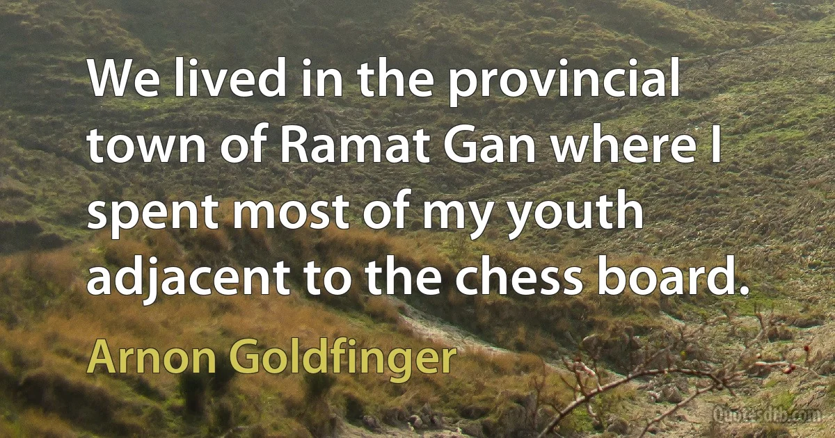 We lived in the provincial town of Ramat Gan where I spent most of my youth adjacent to the chess board. (Arnon Goldfinger)