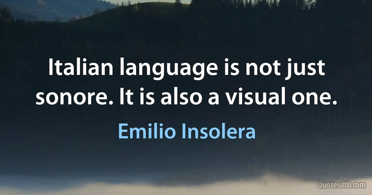 Italian language is not just sonore. It is also a visual one. (Emilio Insolera)