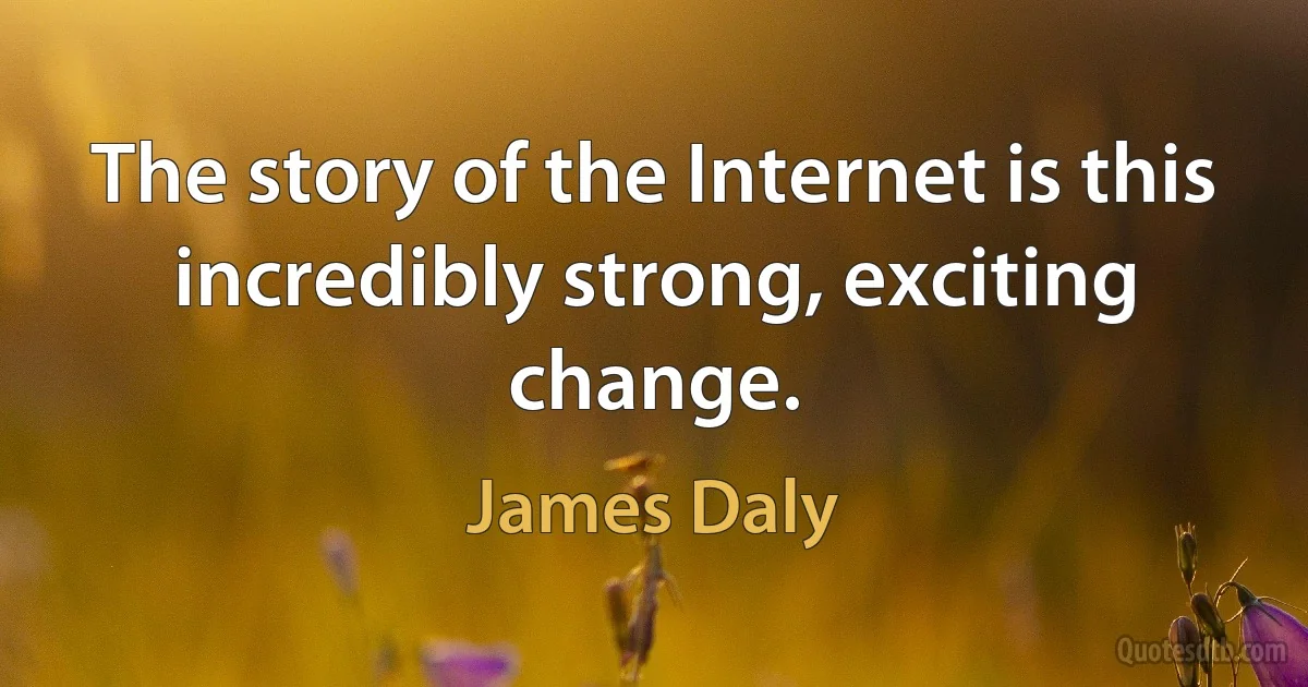 The story of the Internet is this incredibly strong, exciting change. (James Daly)