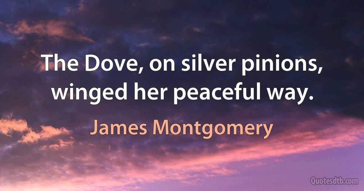 The Dove, on silver pinions, winged her peaceful way. (James Montgomery)