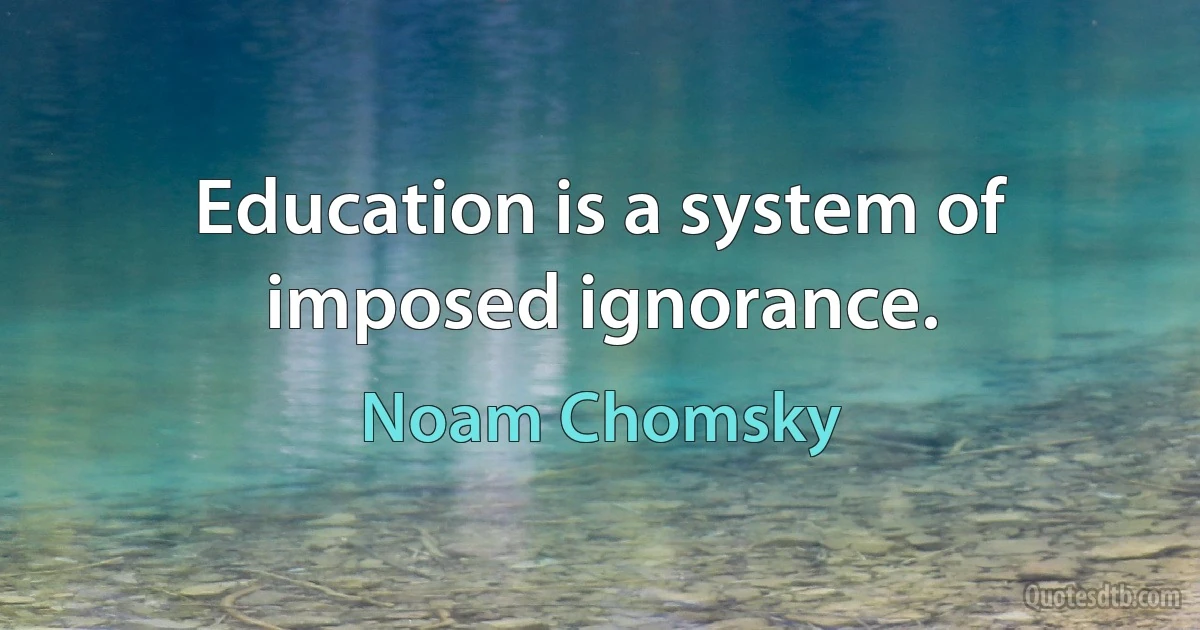 Education is a system of imposed ignorance. (Noam Chomsky)