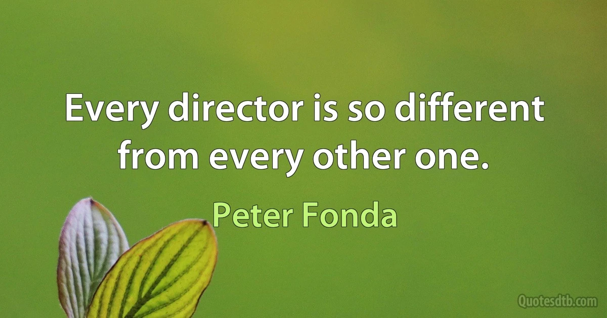 Every director is so different from every other one. (Peter Fonda)