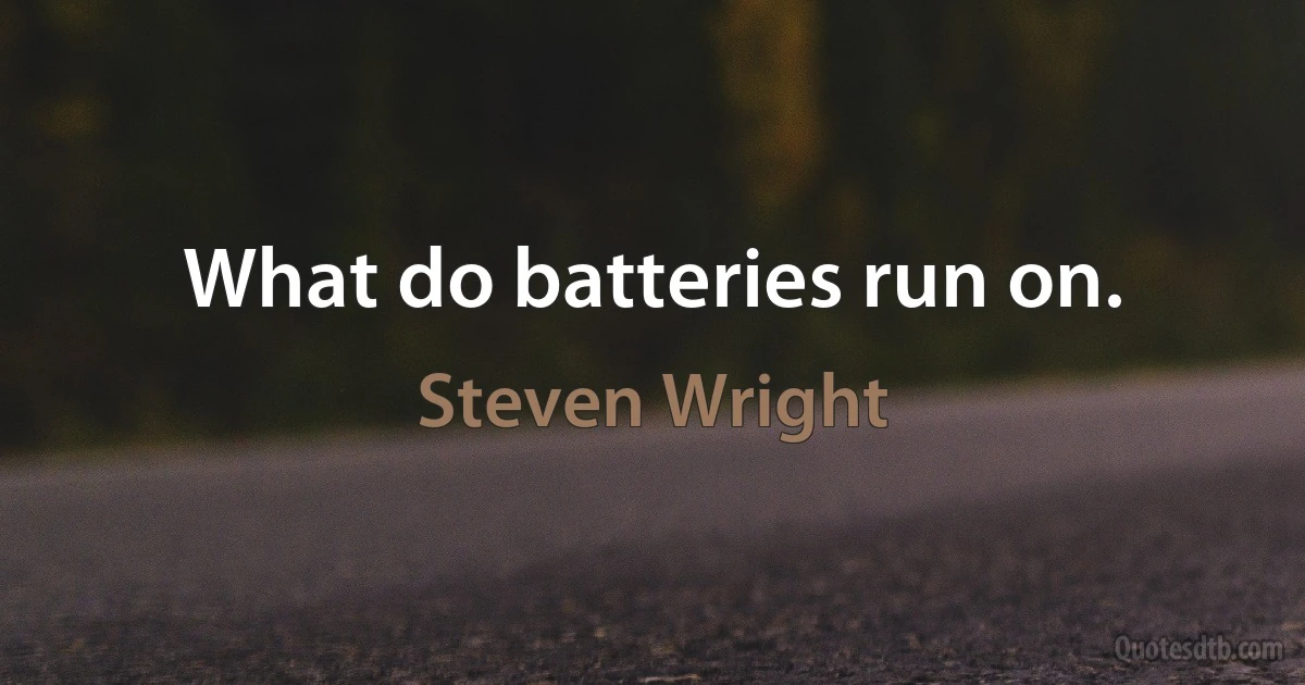 What do batteries run on. (Steven Wright)