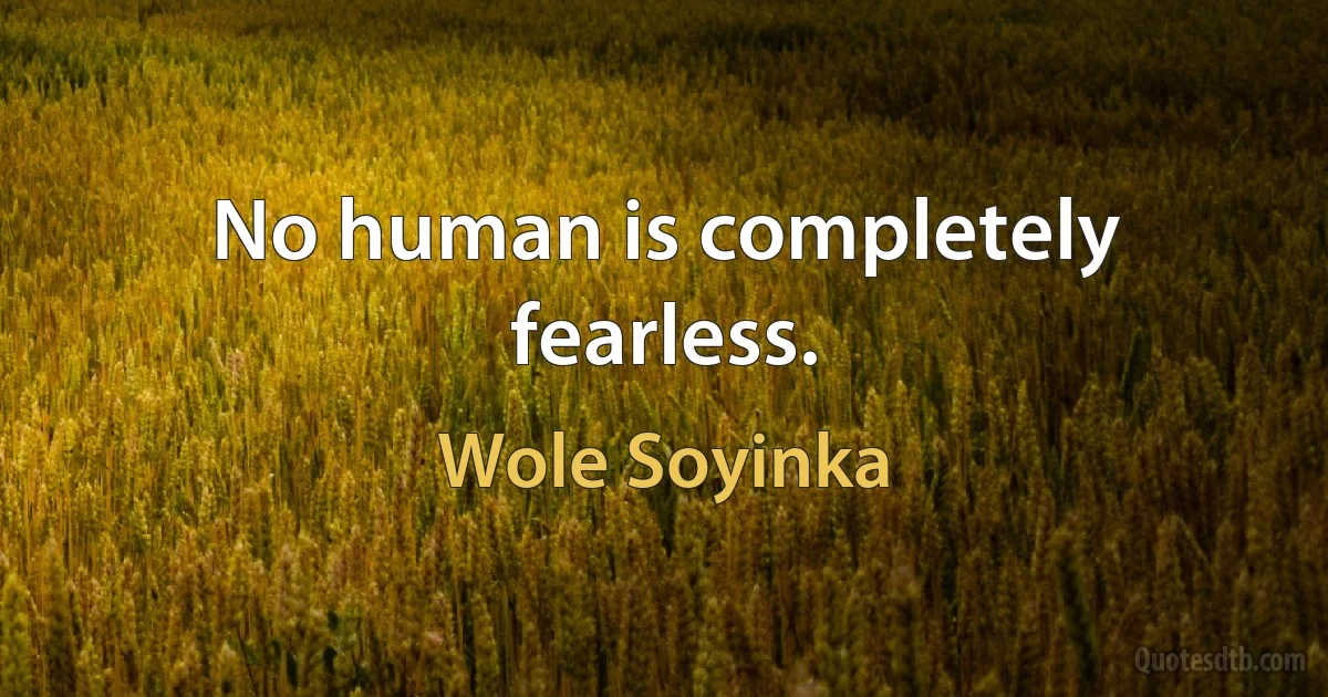 No human is completely fearless. (Wole Soyinka)