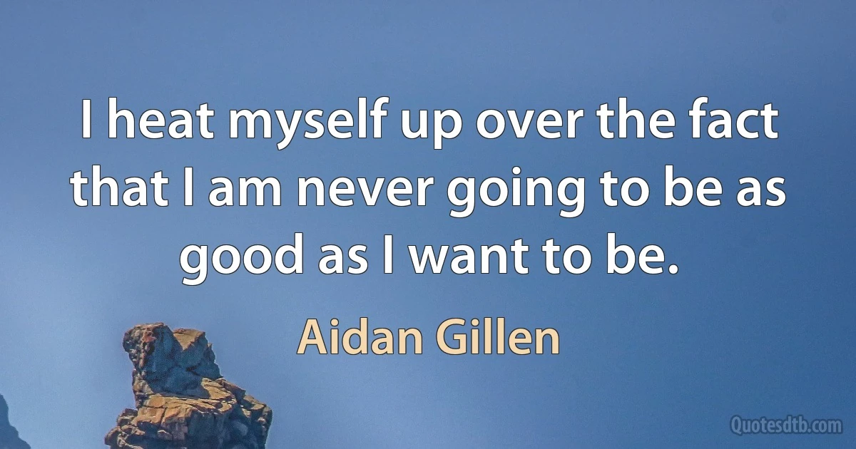 I heat myself up over the fact that I am never going to be as good as I want to be. (Aidan Gillen)