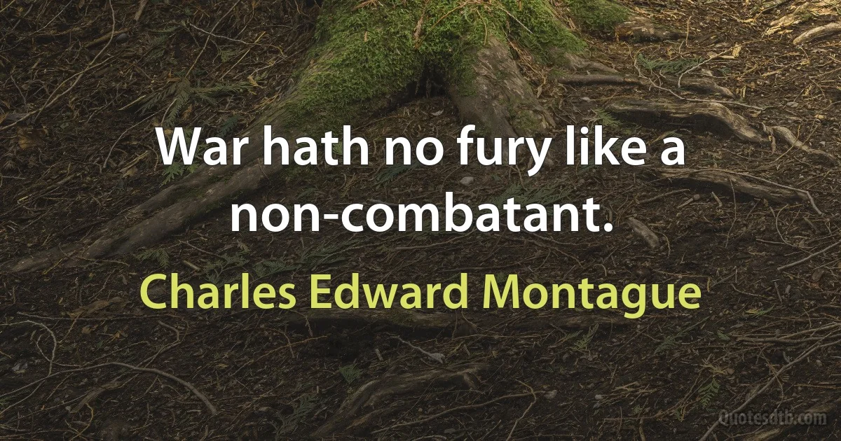 War hath no fury like a non-combatant. (Charles Edward Montague)