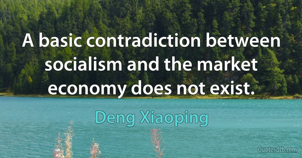 A basic contradiction between socialism and the market economy does not exist. (Deng Xiaoping)