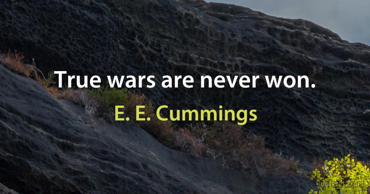 True wars are never won. (E. E. Cummings)