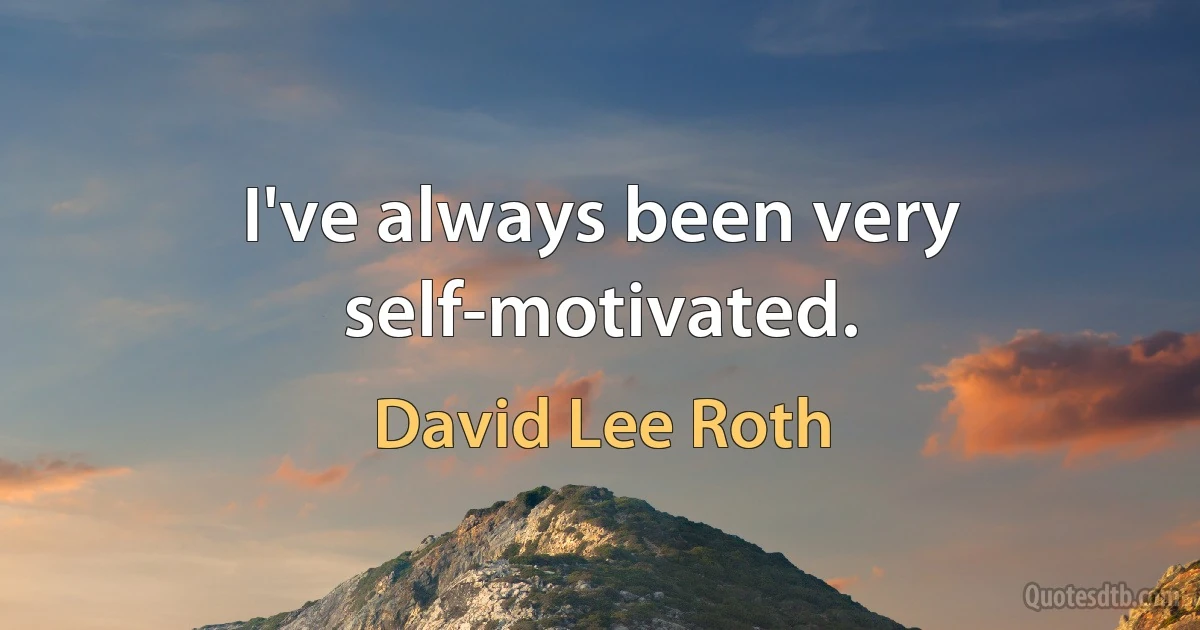 I've always been very self-motivated. (David Lee Roth)