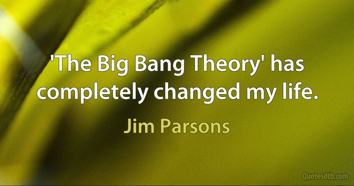 'The Big Bang Theory' has completely changed my life. (Jim Parsons)