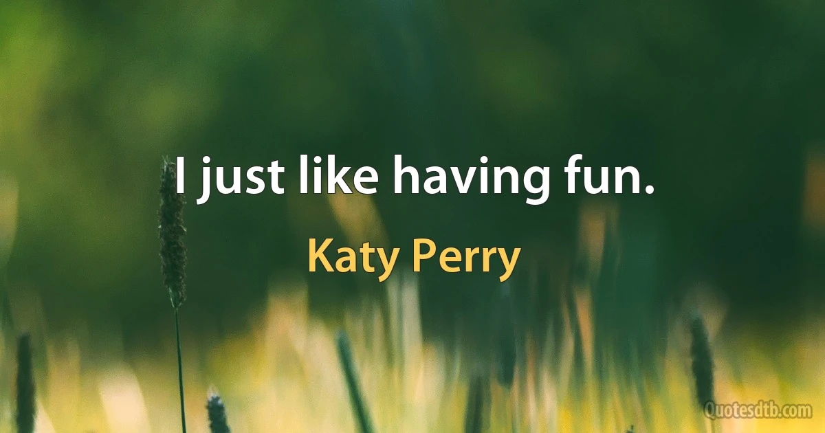 I just like having fun. (Katy Perry)