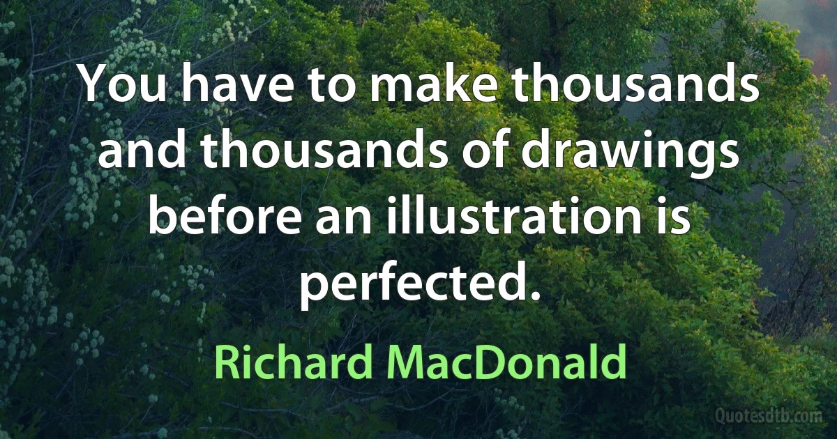 You have to make thousands and thousands of drawings before an illustration is perfected. (Richard MacDonald)