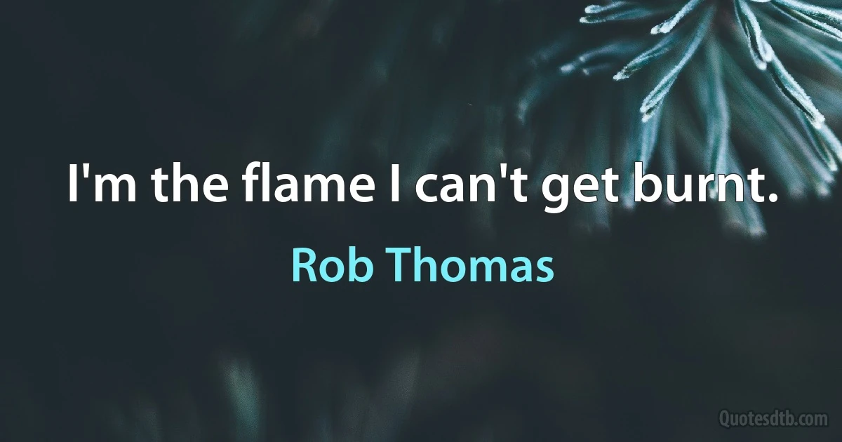 I'm the flame I can't get burnt. (Rob Thomas)