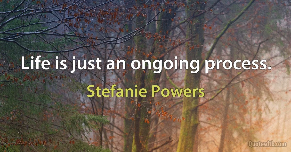 Life is just an ongoing process. (Stefanie Powers)