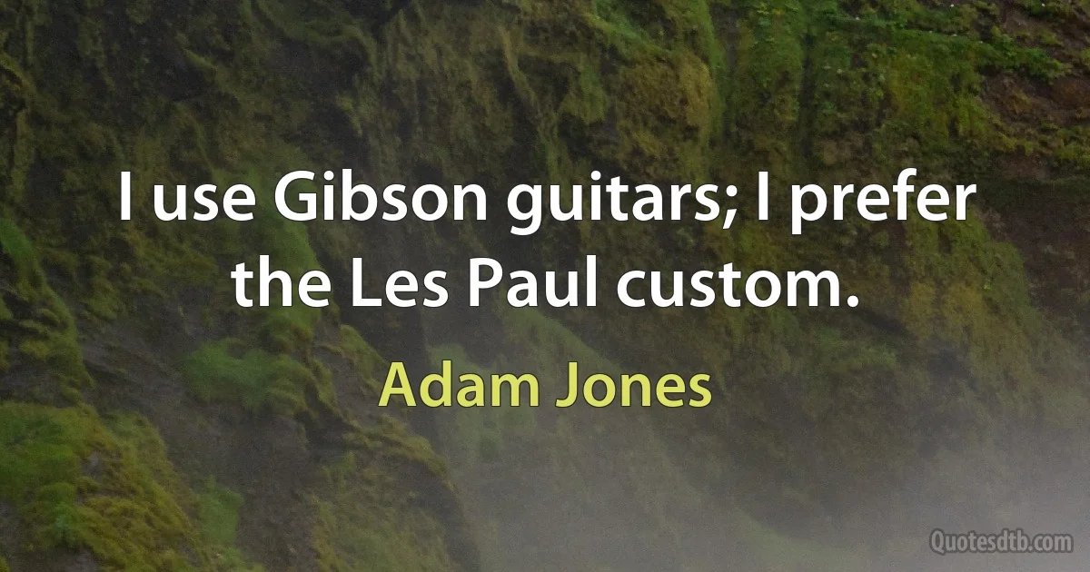 I use Gibson guitars; I prefer the Les Paul custom. (Adam Jones)