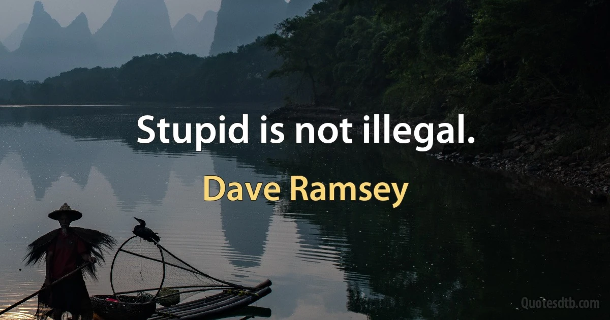 Stupid is not illegal. (Dave Ramsey)