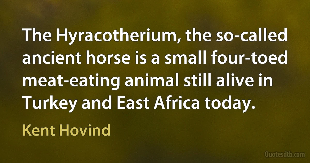 The Hyracotherium, the so-called ancient horse is a small four-toed meat-eating animal still alive in Turkey and East Africa today. (Kent Hovind)