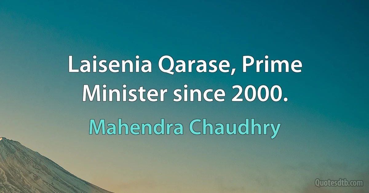 Laisenia Qarase, Prime Minister since 2000. (Mahendra Chaudhry)