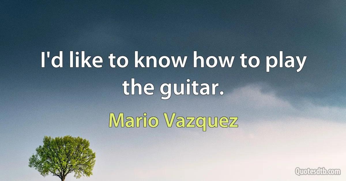 I'd like to know how to play the guitar. (Mario Vazquez)