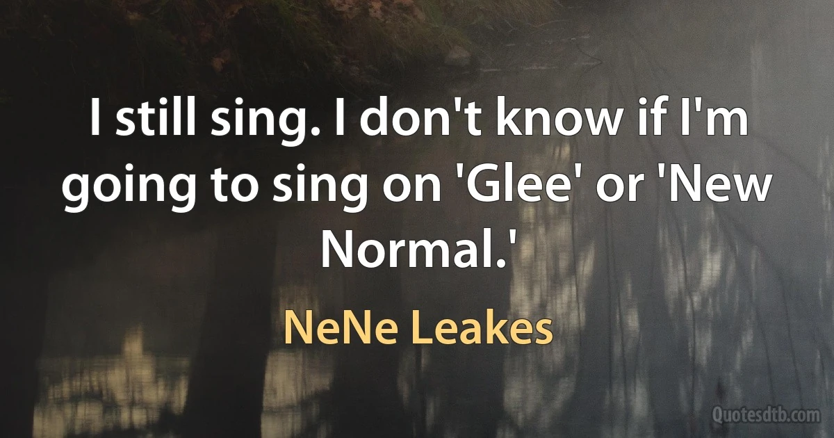 I still sing. I don't know if I'm going to sing on 'Glee' or 'New Normal.' (NeNe Leakes)