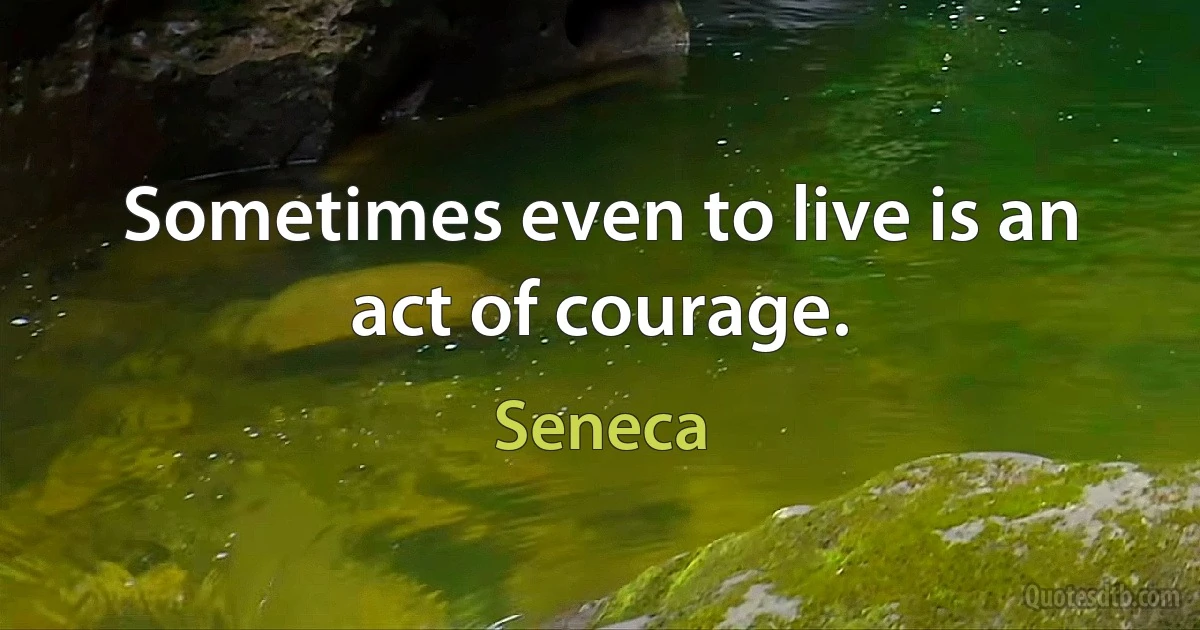 Sometimes even to live is an act of courage. (Seneca)