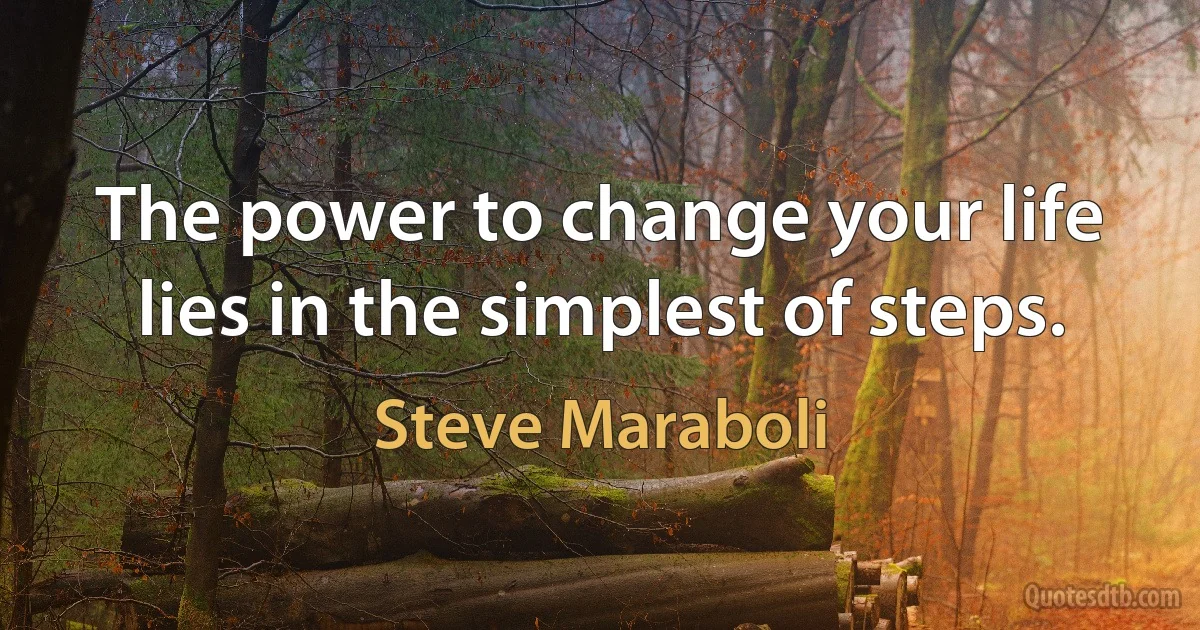 The power to change your life lies in the simplest of steps. (Steve Maraboli)