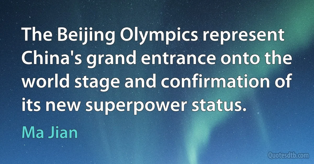 The Beijing Olympics represent China's grand entrance onto the world stage and confirmation of its new superpower status. (Ma Jian)