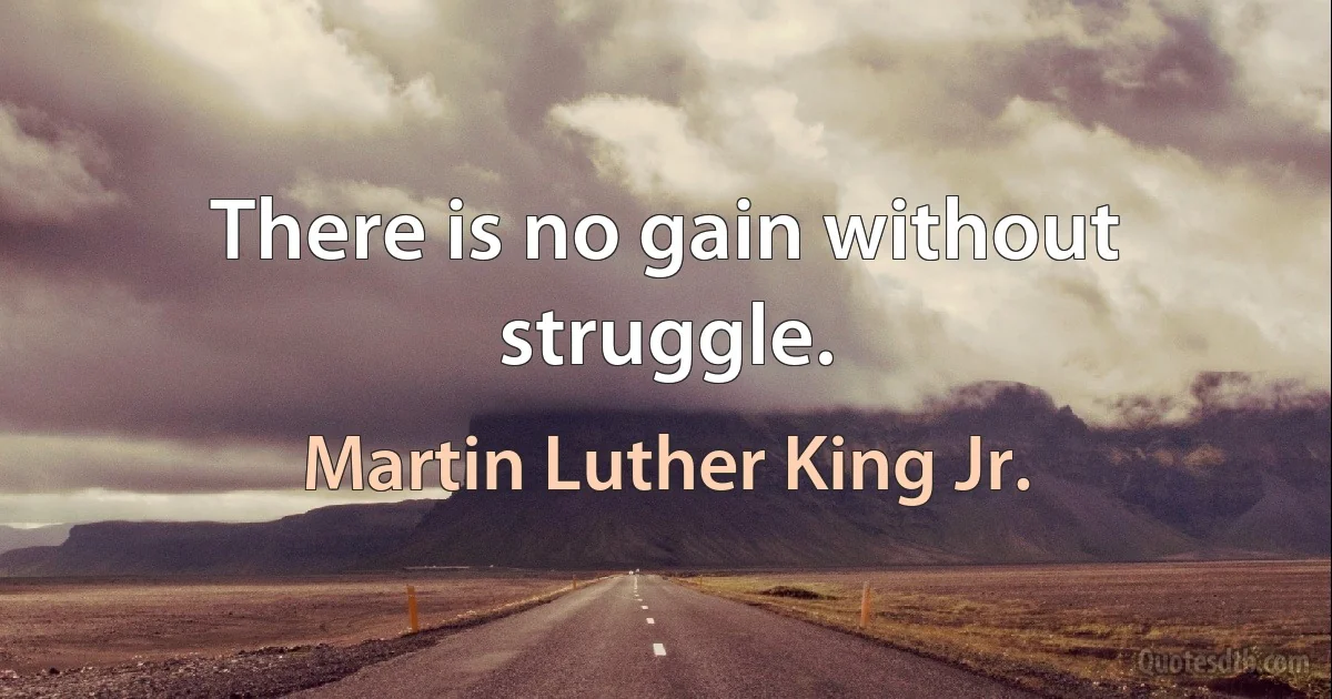 There is no gain without struggle. (Martin Luther King Jr.)