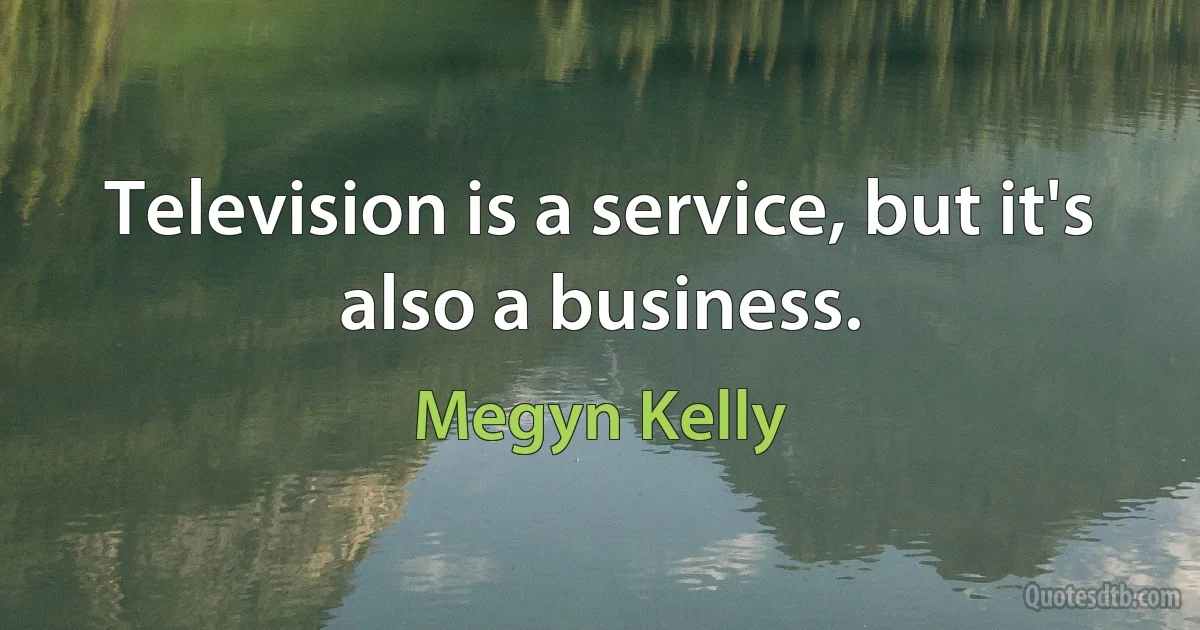 Television is a service, but it's also a business. (Megyn Kelly)