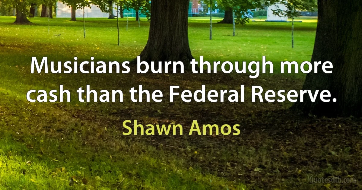 Musicians burn through more cash than the Federal Reserve. (Shawn Amos)